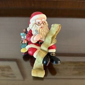 GIBSON Christmas Collection Sitting Santa Checking His List Stocking Holder